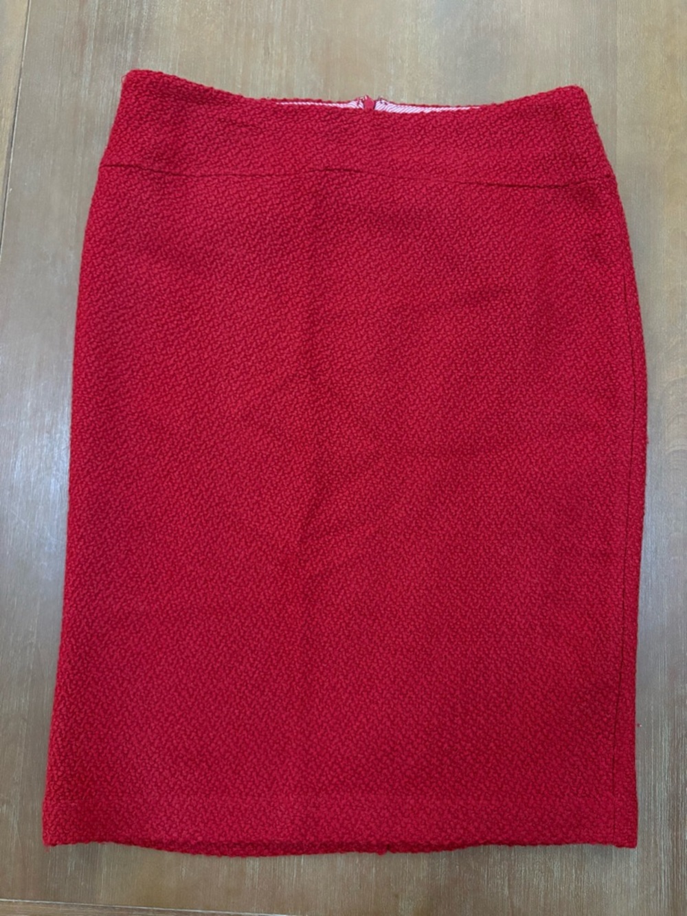 Moulinette Soeurs Vibrant Red Textured Pencil Skirt